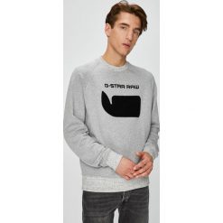 G-Star Raw - Bluza. Szare bluzy męskie xl, z nadrukiem, z elastanu, retro, z okrągłym kołnierzem. W wyprzedaży za 219,90 zł.