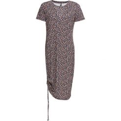 Sukienka shirtowa z marszczeniem bonprix czarny z nadrukiem. Sukienki damskie bonprix. Za 109,99 zł.