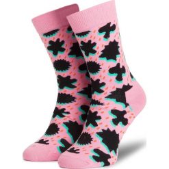 Skarpety Wysokie Unisex HAPPY SOCKS - CRS01-3300 Kolorowy Różowy. Różowe skarpetki damskie Happy Socks, bez wzorów, z elastanu. Za 39,90 zł.