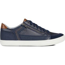 Geox - Buty. Niebieskie buty sportowe męskie Geox, ze skóry, na sznurówki. W wyprzedaży za 239,90 zł.