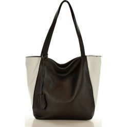 Shopper bag damskie: BETTE Shopper skórzany MAZZINI czarny z białym
