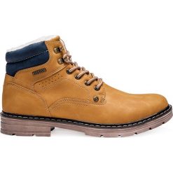 BUTY MĘSKIE ZIMOWE TRAPERY T251 - RUDE. Czerwone buty trekkingowe męskie marki Inny, na zimę, z materiału. Za 129,00 zł.