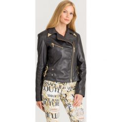 KURTKA SKÓRZANA Versace Jeans Couture. Czarne kurtki damskie Versace Jeans Couture, s, w paski, z jeansu. Za 3819,00 zł.
