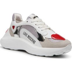 Sneakersy LOVE MOSCHINO - JA15186G1BIO290B Plarg/Cro.Pe. Białe półbuty damskie Love Moschino, ze skóry. Za 1029,00 zł.