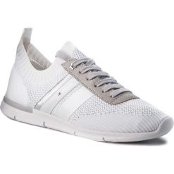 Sneakersy TOMMY HILFIGER - Knited Light Weight Sneaker FW0FW03035 White 100. Białe półbuty damskie TOMMY HILFIGER, ze skóry ekologicznej. W wyprzedaży za 279,00 zł.
