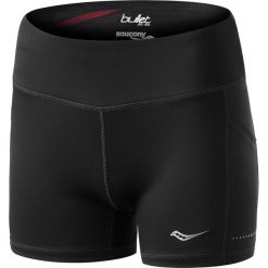 Spodenki do biegania damskie SAUCONY BULLET TIGHT SHORT / SAW800148-BK. Spodenki sportowe damskie Saucony, bez wzorów, do biegania. Za 169,99 zł.