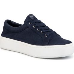 Tenisówki CALVIN KLEIN - Corrica E4472 Navy. Niebieskie półbuty damskie Calvin Klein, bez wzorów, ze skóry, bez obcasa, bez zapięcia. W wyprzedaży za 439,00 zł.