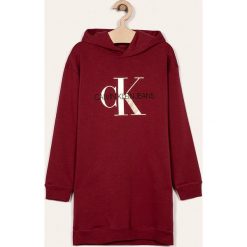 Calvin Klein Jeans - Sukienka dziecięca 128-176 cm. Brązowe sukienki dziewczęce z nadrukiem, z bawełny, casualowe, długie, maxi, proste. W wyprzedaży za 299,90 zł.