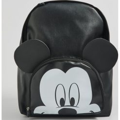 Plecak z nadrukiem Mickey Mouse - Czarny. Czarne plecaki damskie Sinsay, z nadrukiem. Za 89,99 zł.