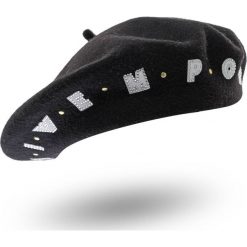BERET Emporio Armani. Czarne berety damskie Emporio Armani, z aplikacjami, z wełny. Za 539,00 zł.