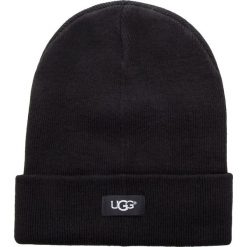Czapka UGG - W Ovrsz Cuff Beanie 17512 Black. Czarne czapki męskie marki Ugg, bez wzorów, z wełny. W wyprzedaży za 179,00 zł.