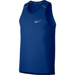 Koszulka Nike Breathe Rise 365 Tank M Niebieska. Niebieskie koszulki męskie Nike, s, bez wzorów, z tkaniny, bez kołnierzyka, bez rękawów, do biegania. Za 109,99 zł.