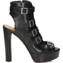 Czółenka: Czarne czółenka peep toe