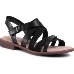 Sandały CLARKS - Declan Mix 261498564 Black Combi Leather. Czarne klapki damskie Clarks, bez wzorów, ze skóry, bez obcasa, na obcasie. W wyprzedaży za 239,00 zł.