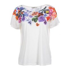 Desigual Desigual T-Shirt Damski M Biały. Białe t-shirty damskie marki Desigual, m, w kolorowe wzory. W wyprzedaży za 163,00 zł.