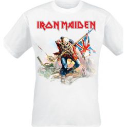 T-shirty męskie: Iron Maiden Trooper On White T-Shirt biały