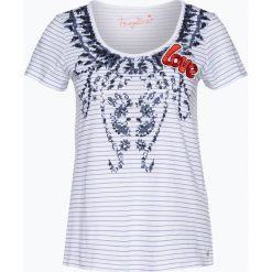 T-shirty damskie: Frogbox – T-shirt damski z dodatkiem lnu, czarny