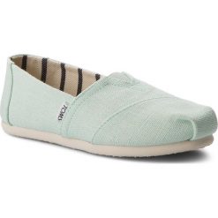 Półbuty TOMS - Classic 10011675 Aqua Glass. Zielone półbuty damskie marki Toms, na co dzień, bez wzorów, ze skóry, bez obcasa, na płaskiej podeszwie, bez zapięcia. W wyprzedaży za 169,00 zł.