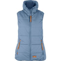 Kamizelka outdoorowa ze stójką bonprix matowy niebieski. Niebieskie kamizelki damskie bonprix, bez wzorów, bez kaptura. Za 129,99 zł.