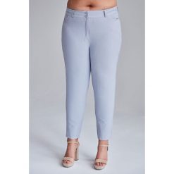 Gustowne POPIELATE spodnie z kokardkami duże rozmiary OVERSIZE PLUS SIZE WIOSNA. Szare spodnie damskie Moda Size Plus Iwanek, s, bez wzorów, z bawełny, eleganckie. Za 119,90 zł.