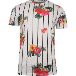 Biały Bawełniany T-Shirt Męski -Brave Soul- Koszulka, Krótki Rękaw, w Czarne Paski, Kolorowe Kwiaty TSBRSSS20CATTLEYAopticwhite. Czarne paski męskie Brave Soul, na lato, m, w paski, z bawełny, casualowe, bez kołnierzyka, z krótkim rękawem, krótkie. Za 47,00 zł.