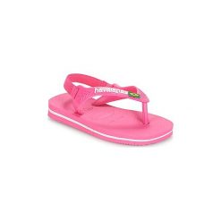 Japonki Dziecko Havaianas BABY BRASIL LOGO. Różowe klapki dziewczęce marki Havaianas. Za 63,20 zł.