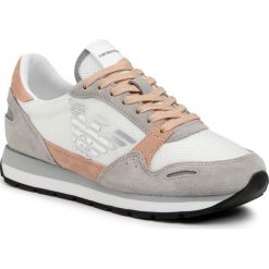 Sneakersy EMPORIO ARMANI - X3X058 XL481 R730 Plaster/White/Nuage. Białe półbuty damskie Emporio Armani, ze skóry. Za 719,00 zł.