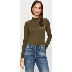 Jacqueline de Yong - Longsleeve. Zielone bluzki damskie Jacqueline de Yong, s, bez wzorów, z elastanu, casualowe, z golfem. Za 59,90 zł.