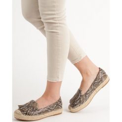ESPADRYLE SNAKE PRINT VICES. Szare baleriny damskie vices, bez wzorów, bez obcasa. Za 69,90 zł.
