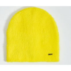 Puszysta czapka beanie - Żółty. Żółte czapki damskie Mohito, bez wzorów. Za 39,99 zł.