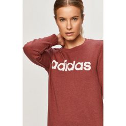 Adidas - Bluza. Czerwone bluzy damskie Adidas, s, z nadrukiem, z bawełny, bez rękawów, bez kaptura. Za 169,90 zł.