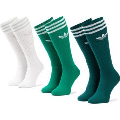 Zestaw 3 par wysokich skarpet unisex adidas - Solid Crew Sock ED9362 Nobgrn/Bgreen/White. Zielone skarpetki męskie Adidas, z elastanu. Za 54,95 zł.