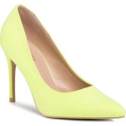 Szpilki DEEZEE - KL-92831-7 Yellow. Żółte półbuty damskie DeeZee, z materiału. Za 99,99 zł.