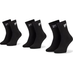 Zestaw 3 par wysokich skarpet unisex FILA - Calza Tennis Socks F9000 Black. Czarne skarpetki damskie Fila, z elastanu. Za 35,99 zł.