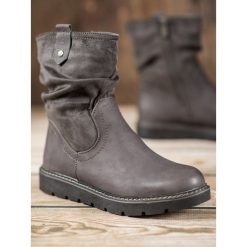 WORKERY NA PLATFORMIE. Workery damskie Ideal Shoes, ze skóry ekologicznej, bez obcasa, na platformie, bez zapięcia. Za 102,90 zł.