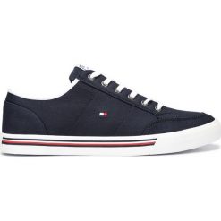 Tommy Hilfiger Tenisówki Niebieski. Niebieskie trampki męskie TOMMY HILFIGER, bez wzorów, z materiału, bez zapięcia. Za 342,95 zł.