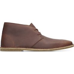 Buty zimowe męskie: Botki skórzane, sznurowane, Baltimore Mid