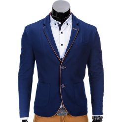 Marynarki męskie: MARYNARKA MĘSKA ELEGANCKA M82 – NIEBIESKA