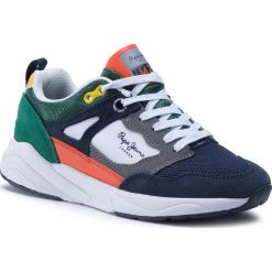 Sneakersy PEPE JEANS - Orbital Suede Junior PBS30441 Navy 595. Niebieskie półbuty dziewczęce Pepe Jeans, na sznurówki. W wyprzedaży za 199,00 zł.