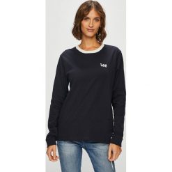 Lee - Bluzka. Czarne bluzki damskie marki Lee, s, z nadrukiem, z bawełny, casualowe, z okrągłym kołnierzem. Za 149,90 zł.