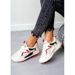 Kremowe buty sportowe sneakersy sznurowane casu a02. Białe buty dziewczęce sportowe Casu, na lato, bez wzorów, ze skóry ekologicznej, na sznurówki. Za 59,99 zł.
