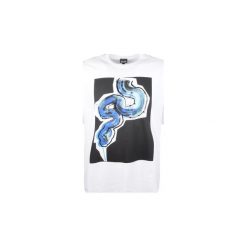 T-shirty z krótkim rękawem Roberto Cavalli S01GC0527. Białe t-shirty męskie Roberto Cavalli, s, bez wzorów, bez kołnierzyka, krótkie. Za 239,00 zł.