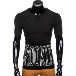 T-SHIRT MĘSKI Z NADRUKIEM S978 - CZARNY. Czarne t-shirty męskie marki Ombre Clothing, s, z nadrukiem. Za 29,00 zł.