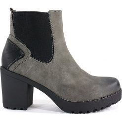 BOTKI DAMSKIE JEZ MR1596-16 SZ. Botki damskie Jezzi, ze skóry ekologicznej, bez obcasa, na platformie, bez zapięcia. Za 79,00 zł.