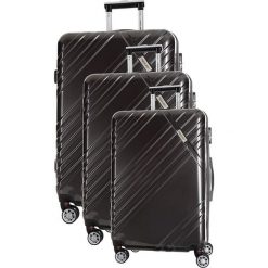 Zestaw walizek w kolorze antracytowym - 3 szt. Szare walizki Travel One, z materiału. W wyprzedaży za 619,95 zł.