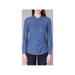 Koszule Emporio Armani MORA. Niebieskie koszule damskie Emporio Armani, bez wzorów, bez kołnierzyka, bez rękawów. Za 489,30 zł.