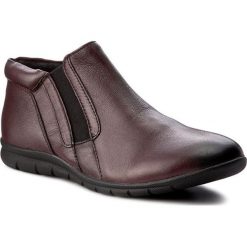 Botki LANQIER - 39C711 Bordowy. Czerwone buty zimowe damskie marki Lanqier, z materiału. W wyprzedaży za 149,00 zł.