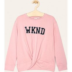 Name it - Bluza dziecięca 134-164 cm. Różowe bluzy dziewczęce Name it, z aplikacjami, z bawełny, bez rękawów, bez kaptura. Za 89,90 zł.