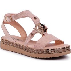 Espadryle LIBERO - 1045 194. Różowe espadryle damskie Libero, bez wzorów, ze skóry, bez obcasa. Za 269,00 zł.