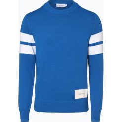 Calvin Klein - Sweter męski, niebieski. Niebieskie swetry męskie Calvin Klein, xxl, w paski, sportowe, bez kołnierzyka, bez kaptura. Za 499,95 zł.